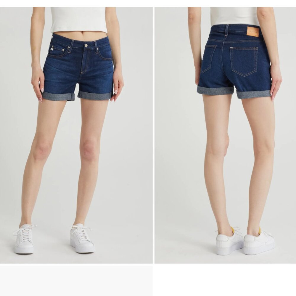 NWT AG Hailey Ex-Boyfriend Roll-Up denim shorts, size 29